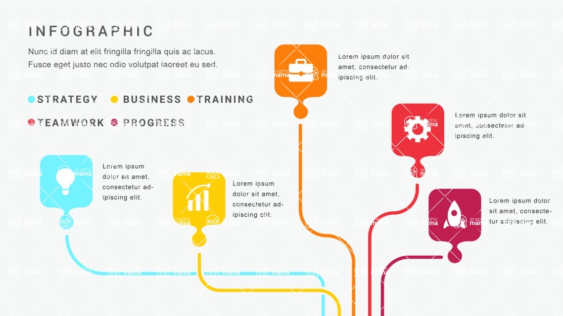 Infographic Templates Collection - Vector, Photoshop, PowerPoint, Google Slides - 5 Data Options Colorful Infographic Template